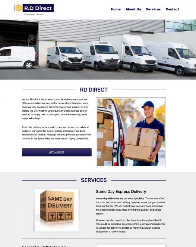 courier website development